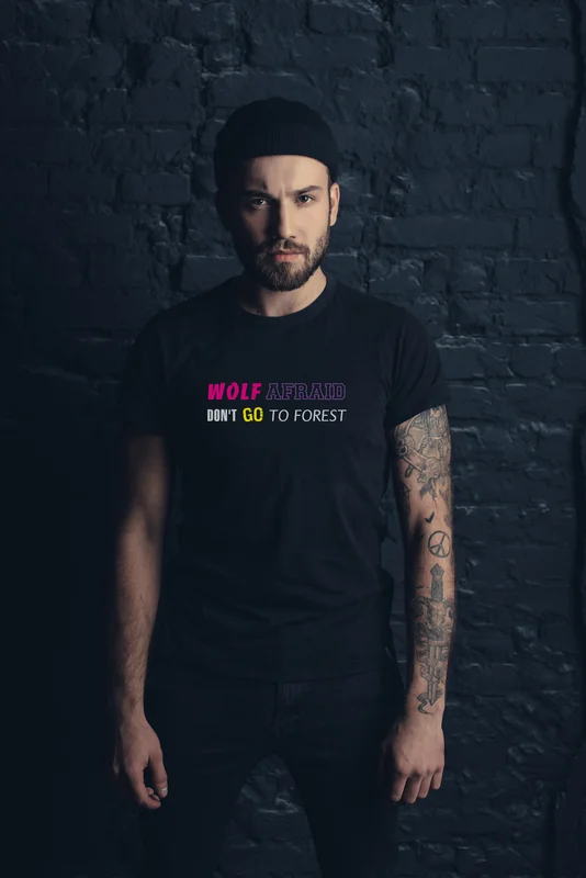сублимационные футолки: wolf afraid dont go to forest